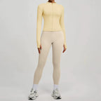 2Pcs Jacket Yoga Sets Women Long Sleeve Zipper Slim Sports Shirts Hip Lifting Leggings Fitness Running Workout Suits Tracksuit
