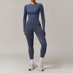 Seamless Yoga Set Women Pink Short Sleeve Top with High Waist Leggings Two Piece Workout Clothes Sports Fitness Gym Sets