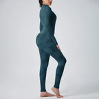 Ultra-Stretchy Fleece Sports Suit - Long Pants & Long Sleeves - All-In-One Fitness Set for Cycling, Hiking & Ball Sports