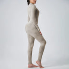 Ultra-Stretchy Fleece Sports Suit - Long Pants & Long Sleeves - All-In-One Fitness Set for Cycling, Hiking & Ball Sports