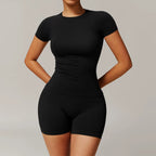 Seamless Yoga Set Women Pink Short Sleeve Top with High Waist Leggings Two Piece Workout Clothes Sports Fitness Gym Sets