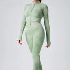 Ultra-Stretchy Fleece Sports Suit - Long Pants & Long Sleeves - All-In-One Fitness Set for Cycling, Hiking & Ball Sports