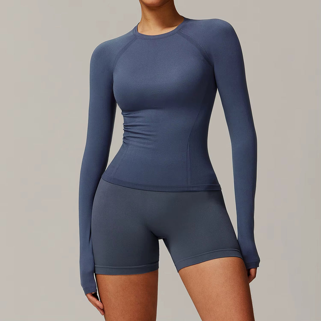 Seamless Yoga Set Women Pink Short Sleeve Top with High Waist Leggings Two Piece Workout Clothes Sports Fitness Gym Sets