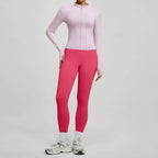 2Pcs Jacket Yoga Sets Women Long Sleeve Zipper Slim Sports Shirts Hip Lifting Leggings Fitness Running Workout Suits Tracksuit