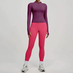 2Pcs Jacket Yoga Sets Women Long Sleeve Zipper Slim Sports Shirts Hip Lifting Leggings Fitness Running Workout Suits Tracksuit