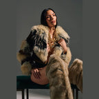 Fashion Thicken Short Fur Coat for Women Slim Fit Splice Leather Cropped Jacket 2025 Autumn Winter Warm Outwear Lady Streetwear