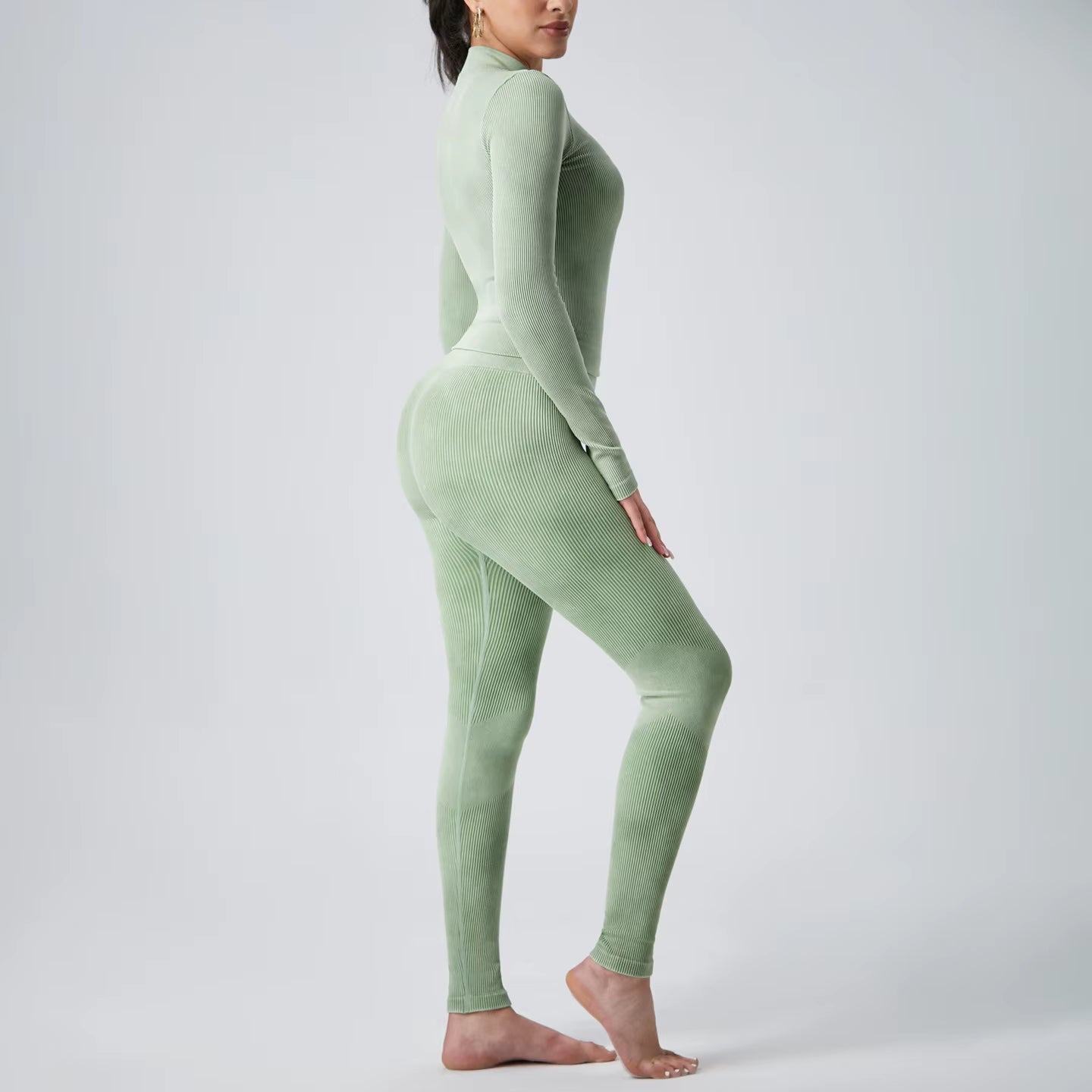 Ultra-Stretchy Fleece Sports Suit - Long Pants & Long Sleeves - All-In-One Fitness Set for Cycling, Hiking & Ball Sports